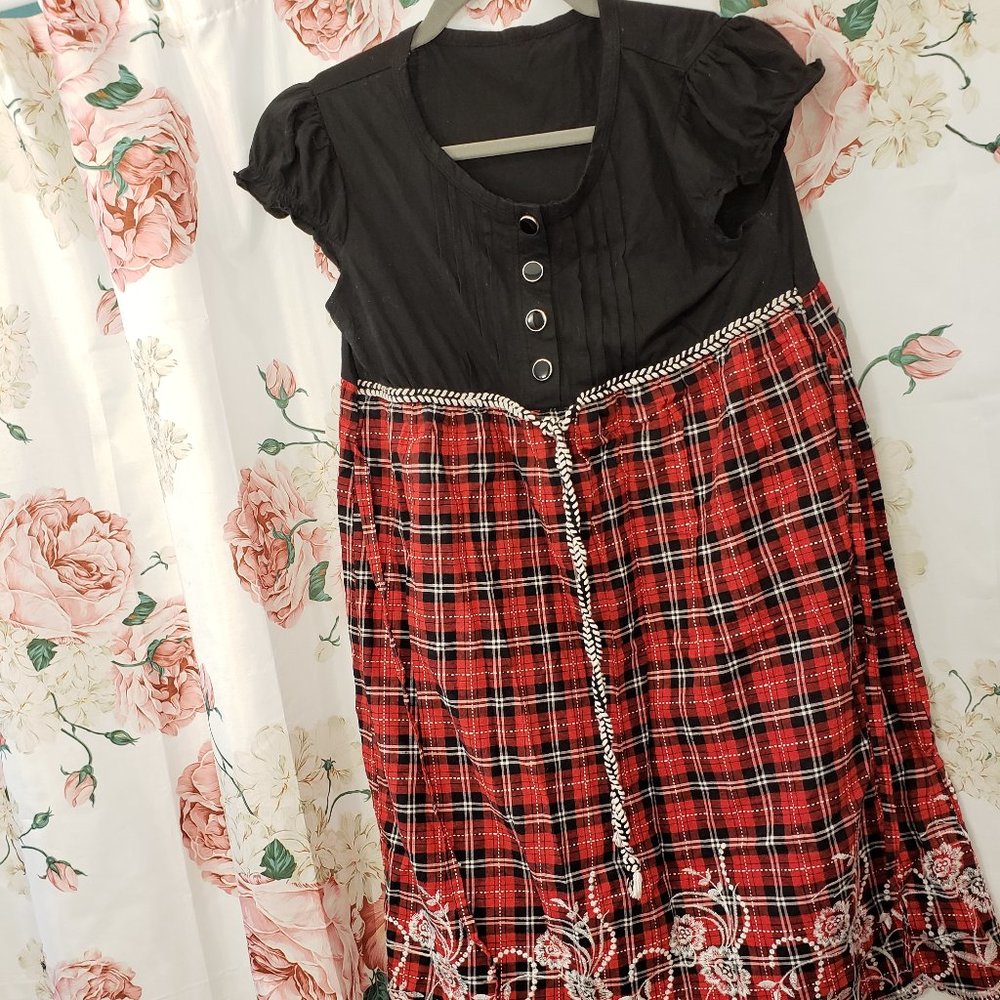 Black and Red Gingham Dress